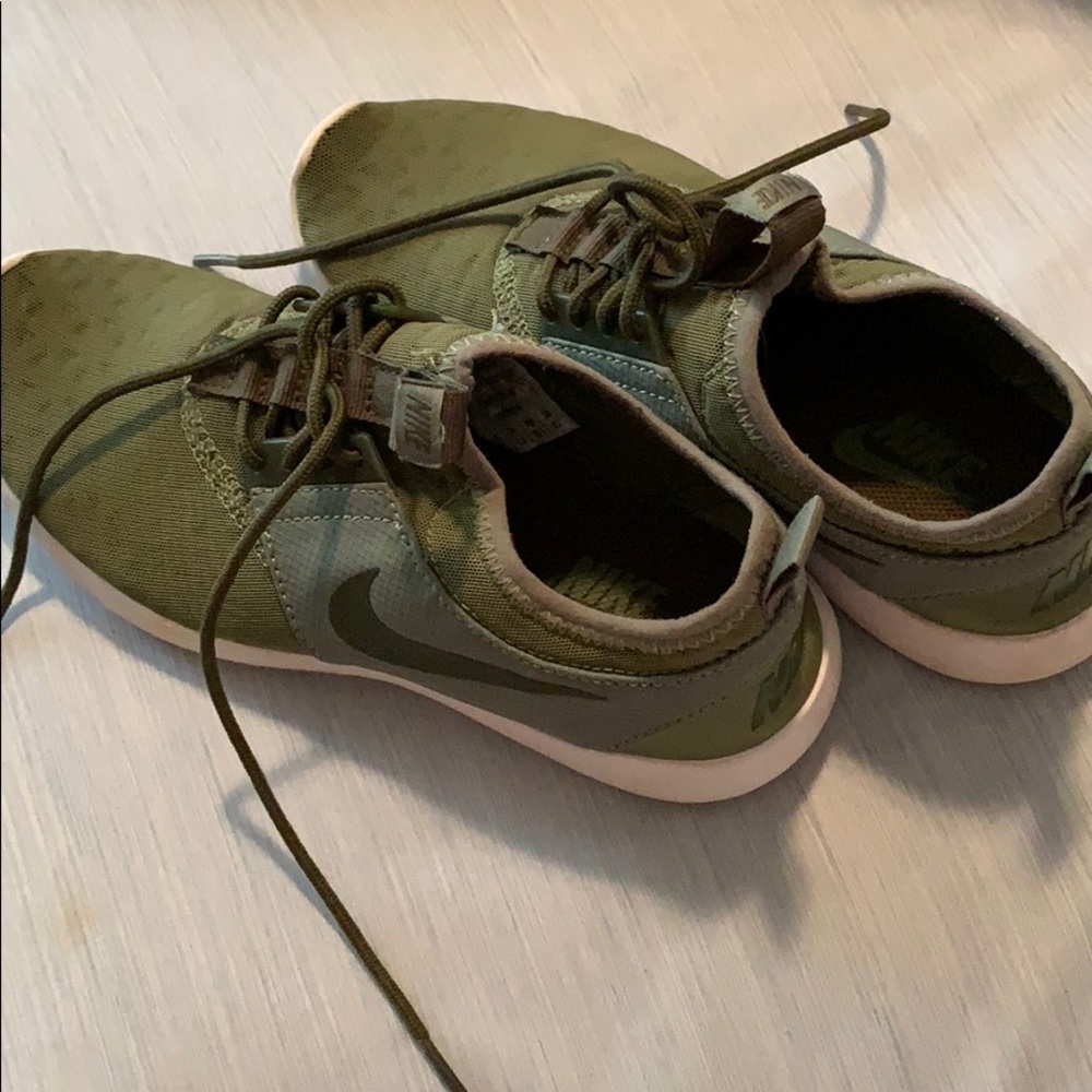 Olive green Nike sneakers